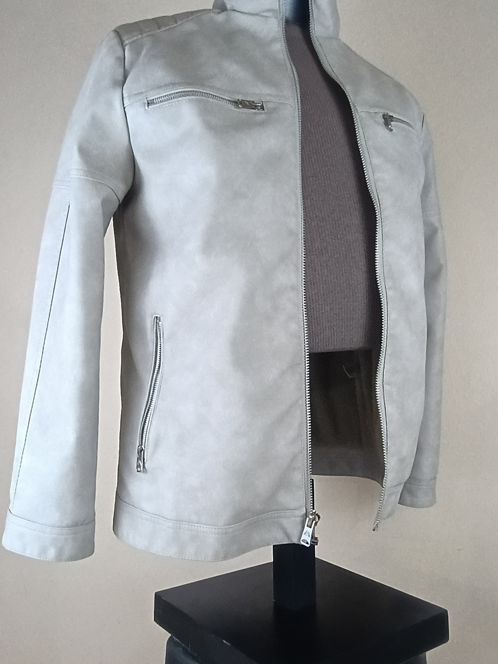 Marc Asher Solid Zip Lined Jacket Stone Color - NWT Small $119.99